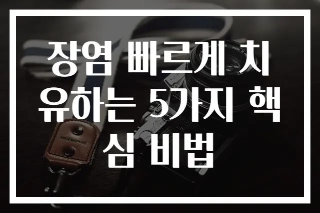 장염 빠르게 치유하는 5가지 핵심 비법