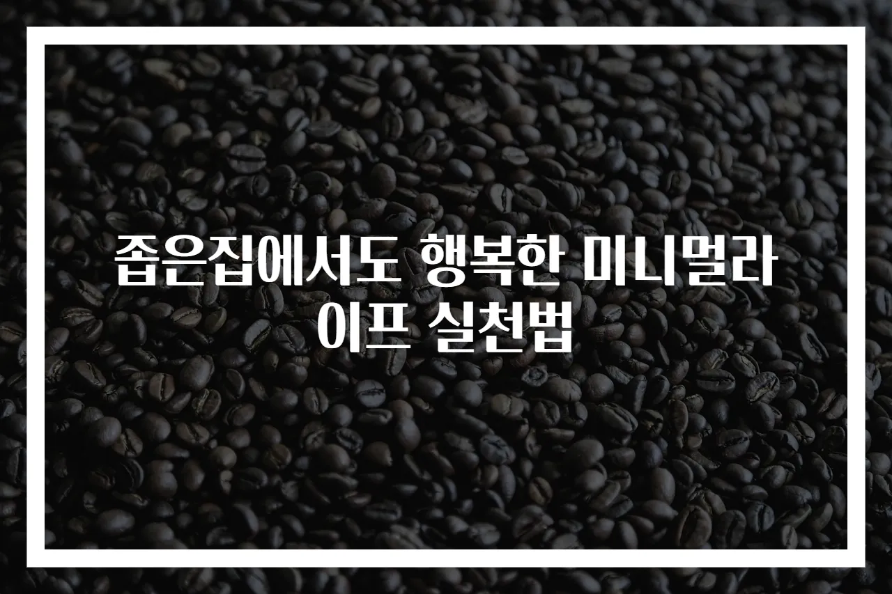 좁은집에서도 행복한 미니멀라이프 실천법