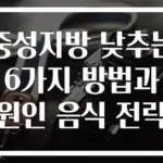 중성지방 낮추는 6가지 방법과 원인 음식 전략