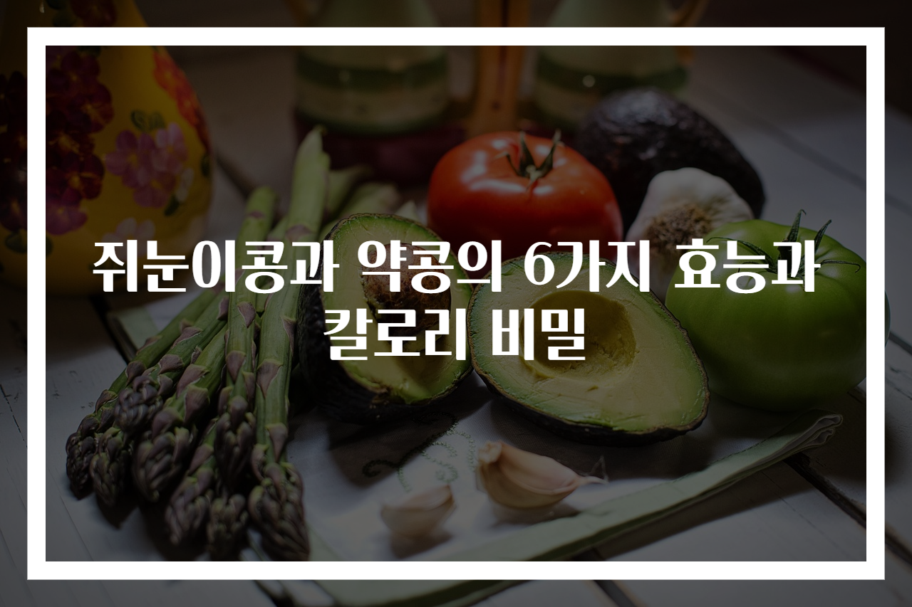 쥐눈이콩과 약콩의 6가지 효능과 칼로리 비밀