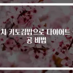 참치 키토김밥으로 다이어트 성공 비법