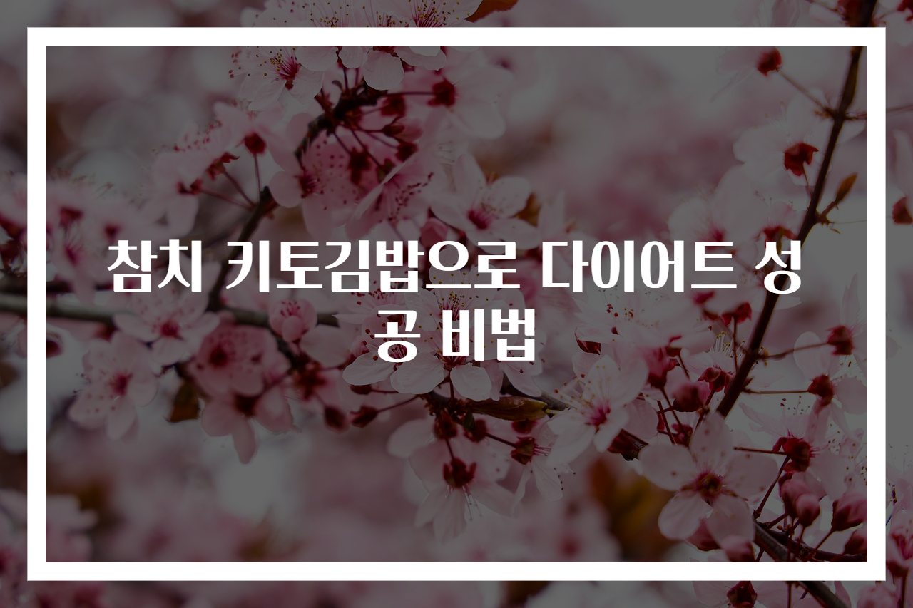 참치 키토김밥으로 다이어트 성공 비법