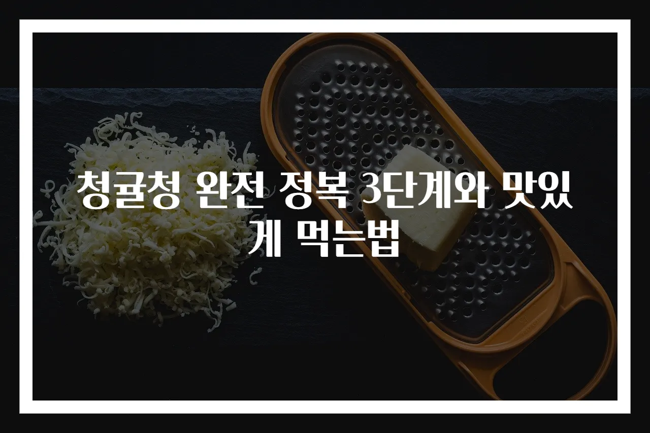 청귤청 완전 정복 3단계와 맛있게 먹는법