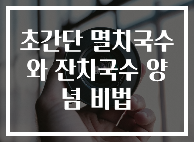 초간단 멸치국수와 잔치국수 양념 비법