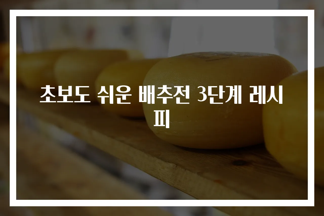 초보도 쉬운 배추전 3단계 레시피