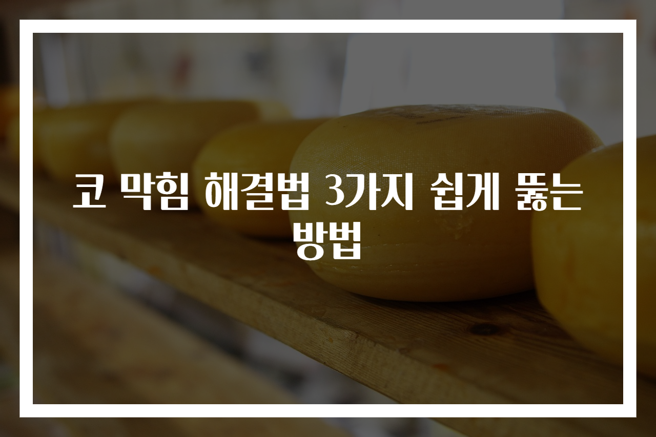 코 막힘 해결법 3가지 쉽게 뚫는 방법