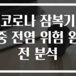 코로나 잠복기 중 전염 위험 완전 분석