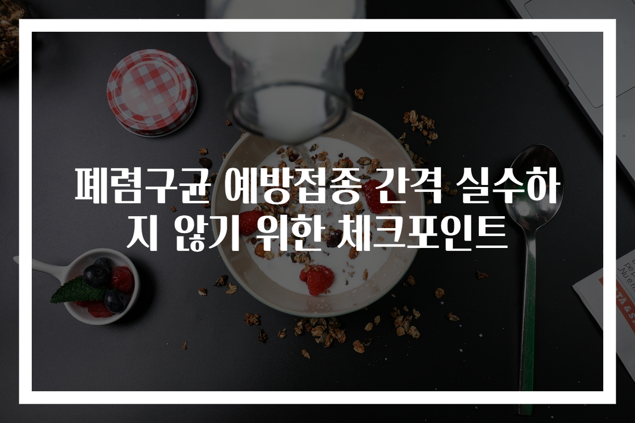 폐렴구균 예방접종 간격 실수하지 않기 위한 체크포인트