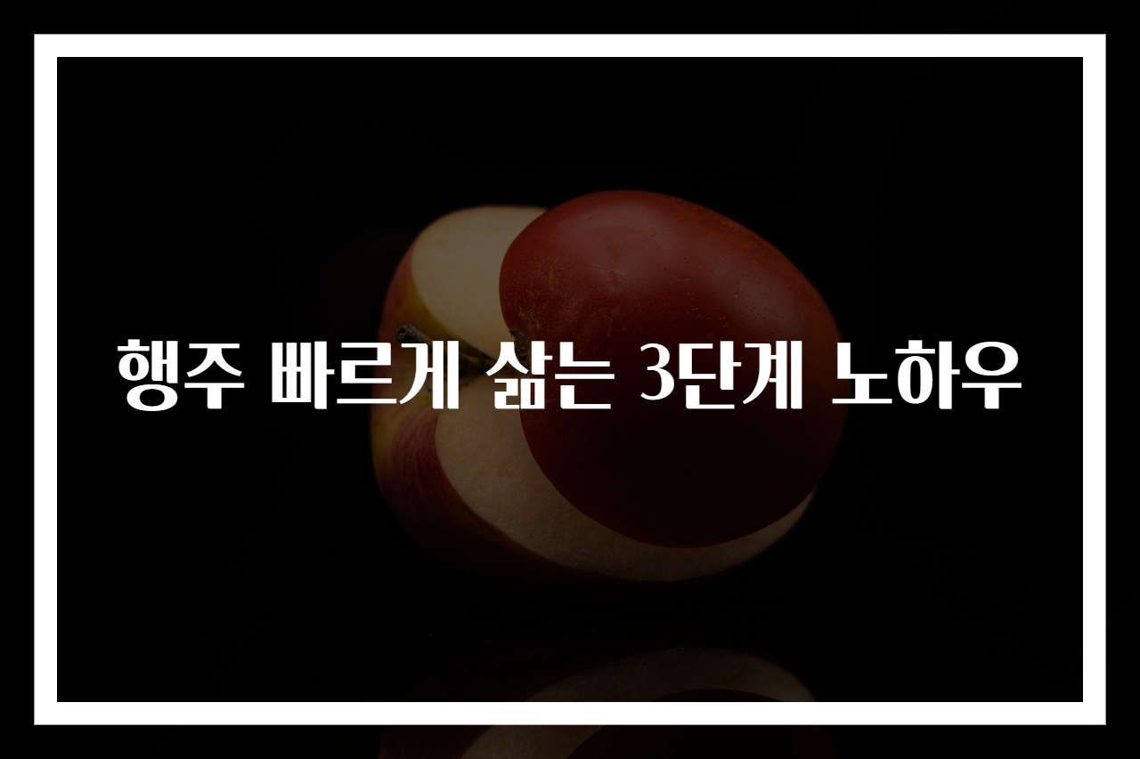 행주 빠르게 삶는 3단계 노하우