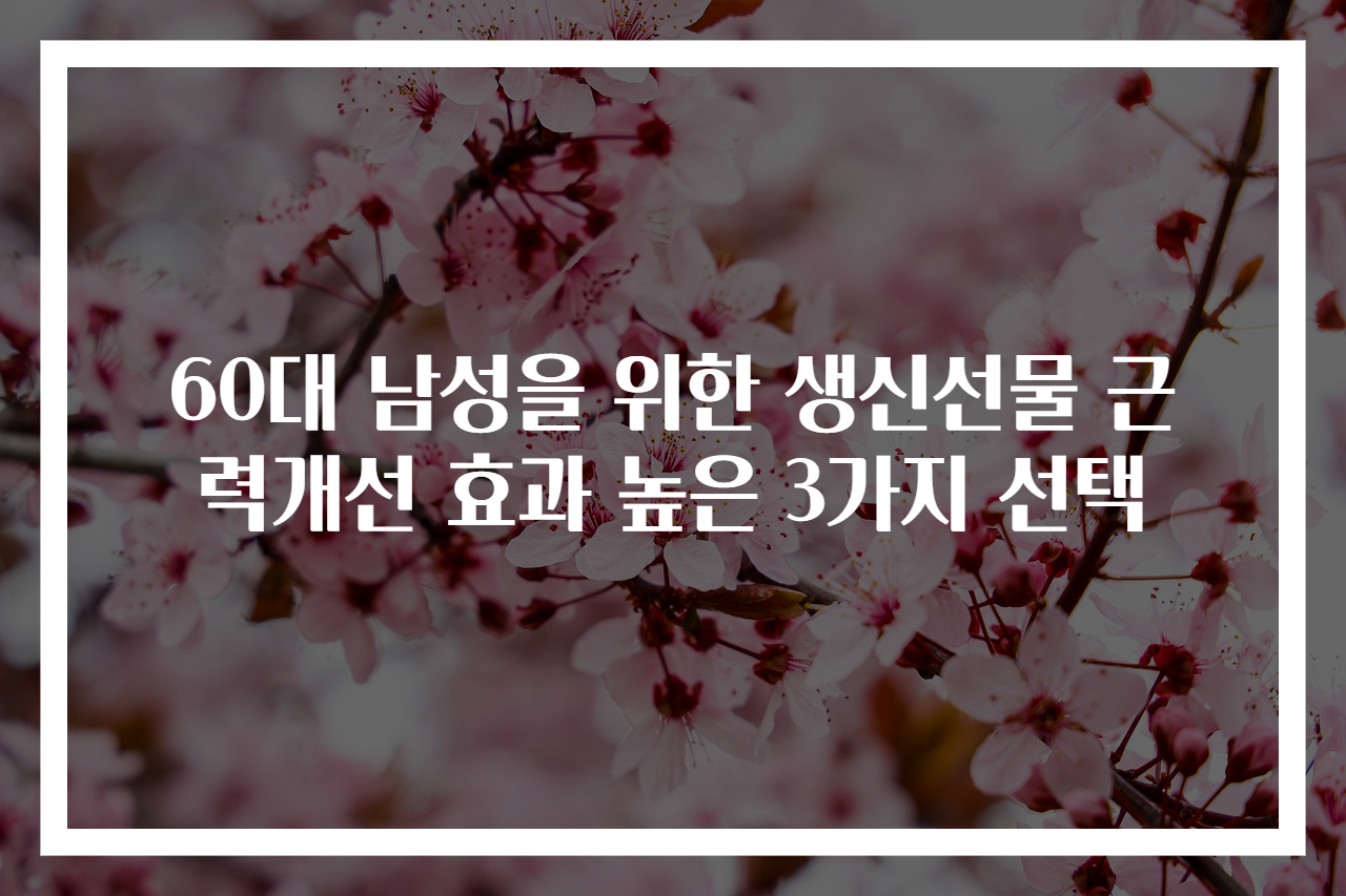 60대 남성을 위한 생신선물 근력개선 효과 높은 3가지 선택