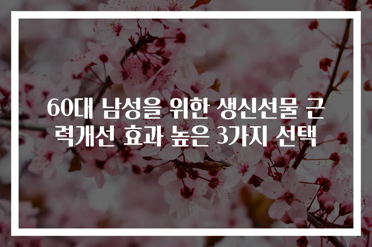 60대 남성을 위한 생신선물 근력개선 효과 높은 3가지 선택
