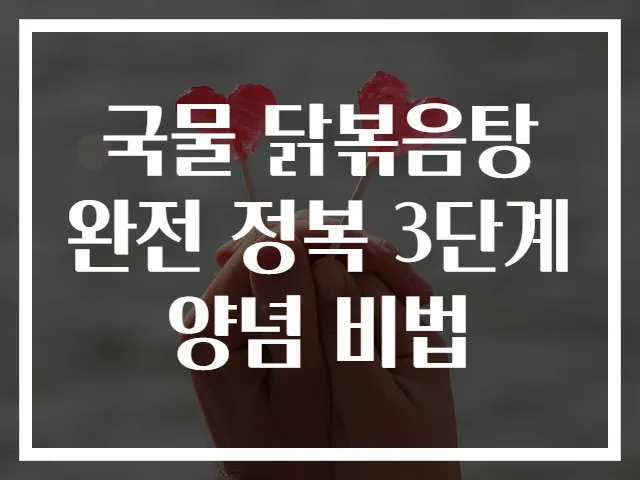 국물 닭볶음탕 완전 정복 3단계 양념 비법