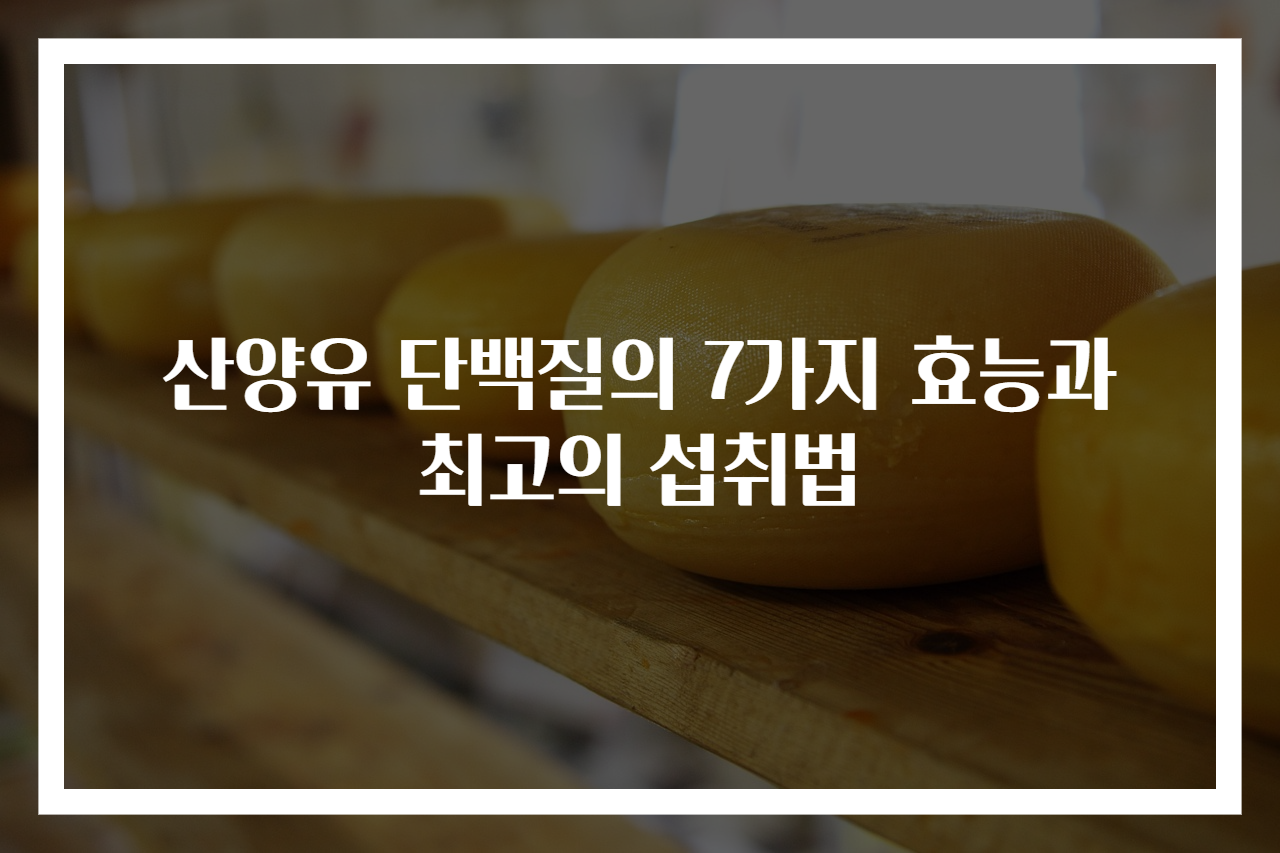 산양유 단백질의 7가지 효능과 최고의 섭취법