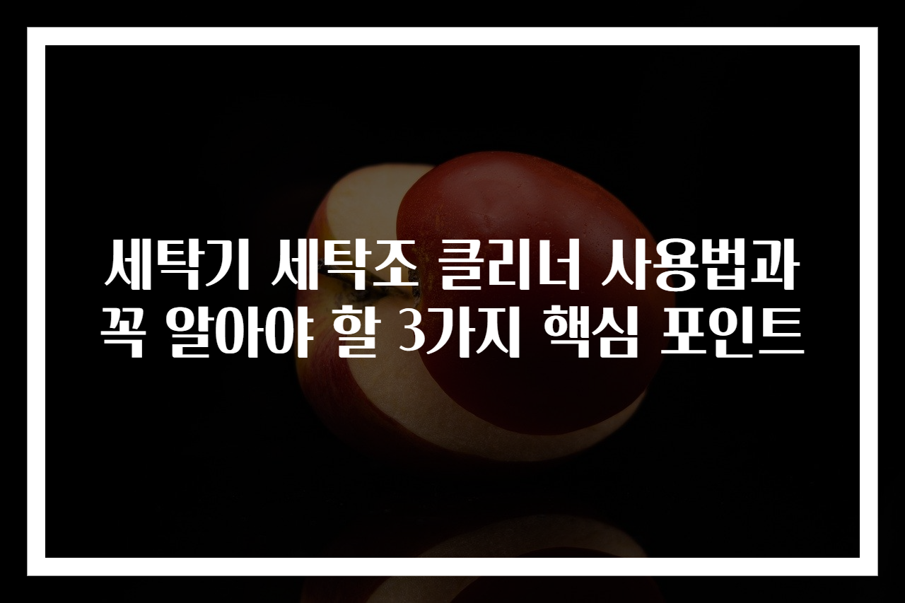 세탁기 세탁조 클리너 사용법과 꼭 알아야 할 3가지 핵심 포인트