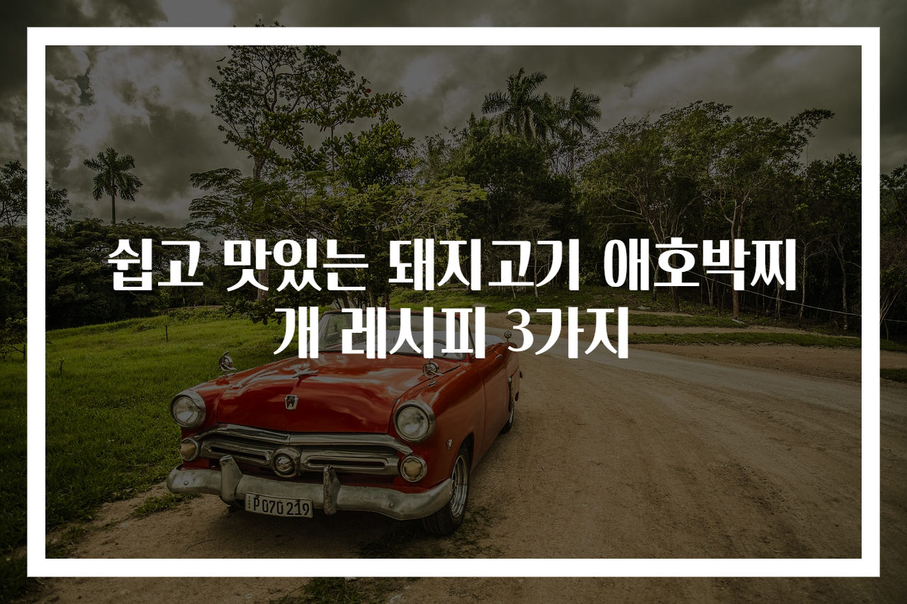 쉽고 맛있는 돼지고기 애호박찌개 레시피 3가지