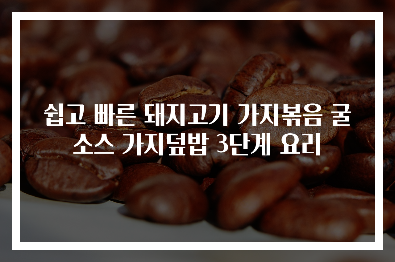 쉽고 빠른 돼지고기 가지볶음 굴소스 가지덮밥 3단계 요리