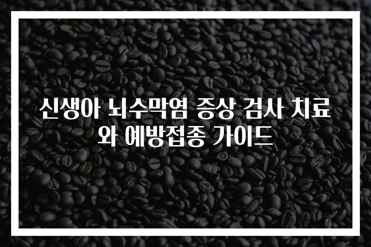 신생아 뇌수막염 증상 검사 치료와 예방접종 가이드