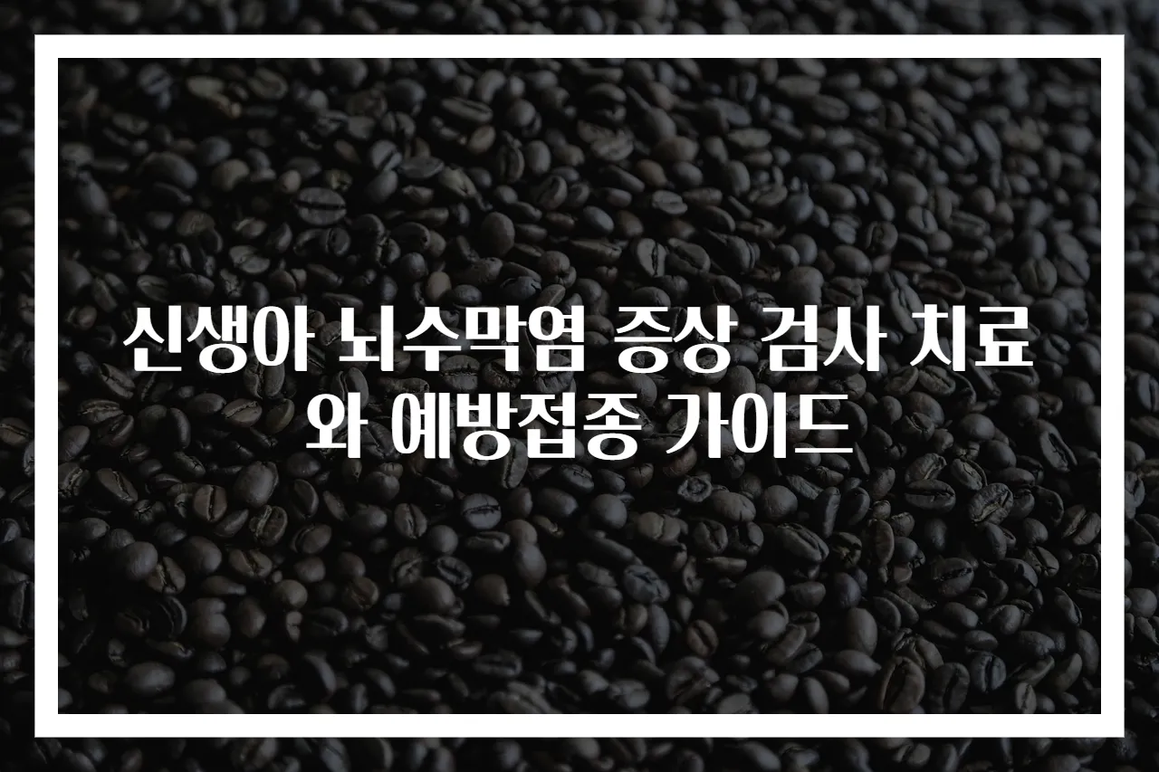 신생아 뇌수막염 증상 검사 치료와 예방접종 가이드