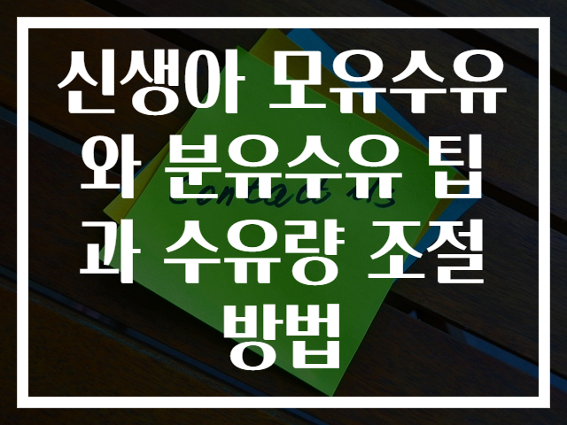 신생아 모유수유와 분유수유 팁과 수유량 조절 방법