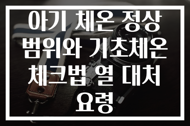 아기 체온 정상범위와 기초체온 체크법 열 대처 요령