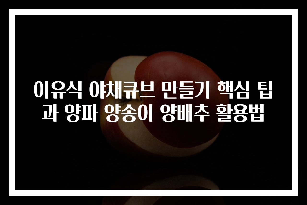 이유식 야채큐브 만들기 핵심 팁과 양파 양송이 양배추 활용법