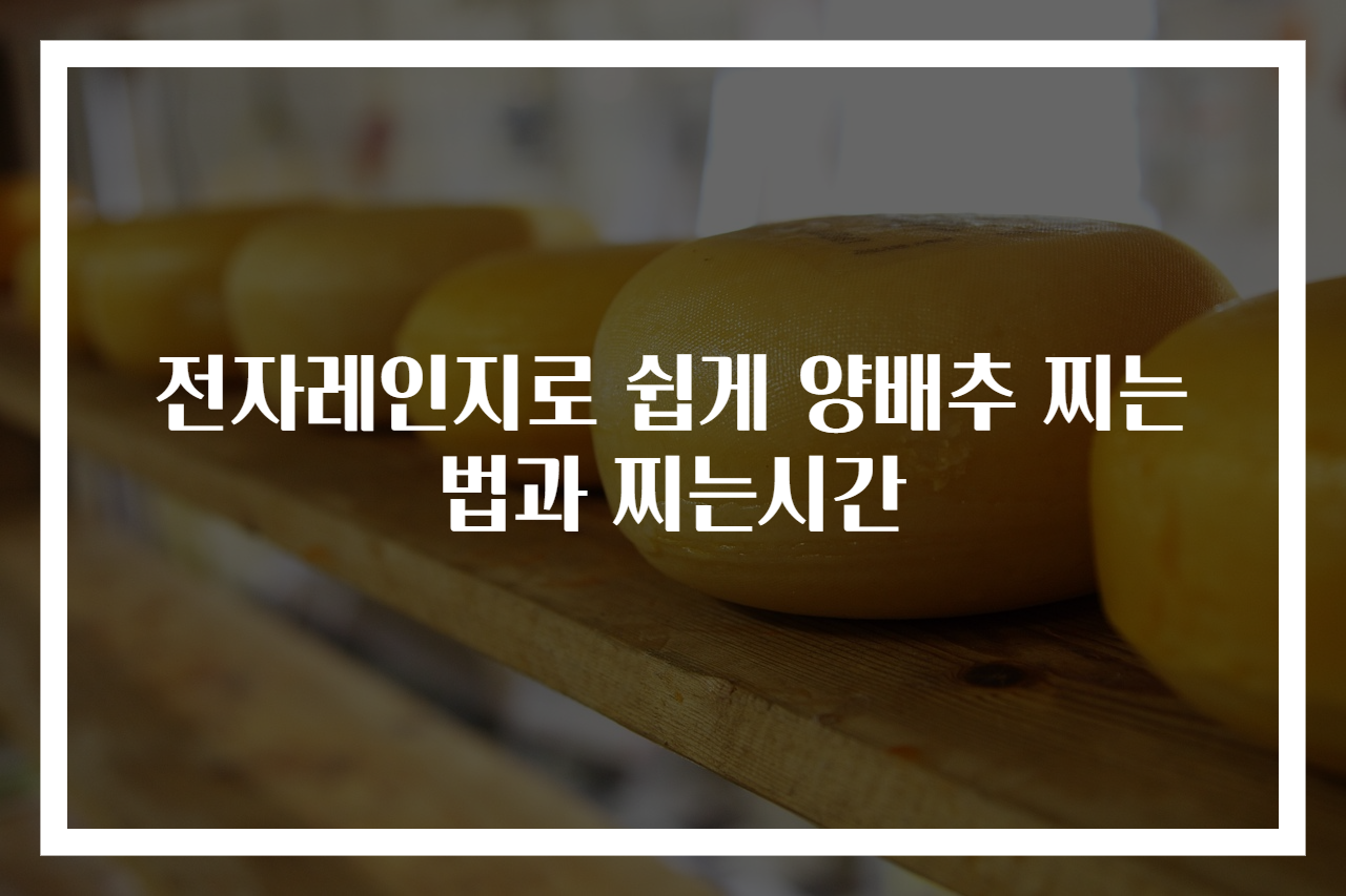 전자레인지로 쉽게 양배추 찌는법과 찌는시간