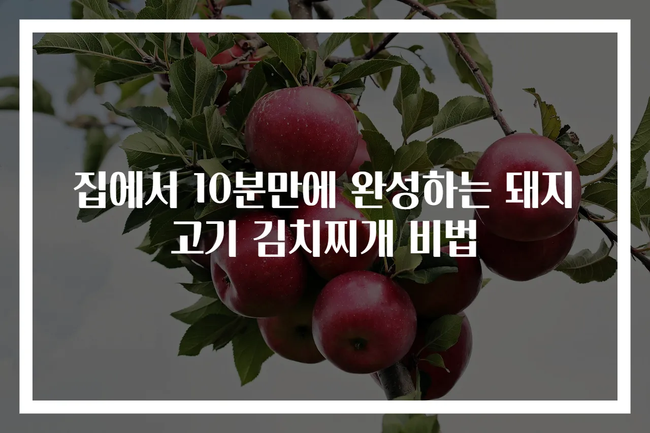 집에서 10분만에 완성하는 돼지고기 김치찌개 비법