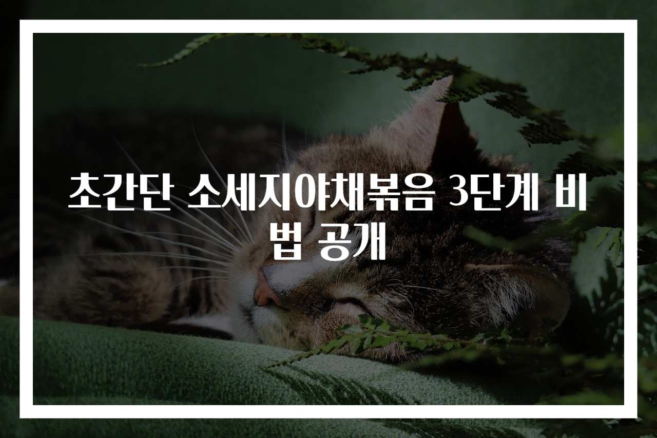 초간단 소세지야채볶음 3단계 비법 공개