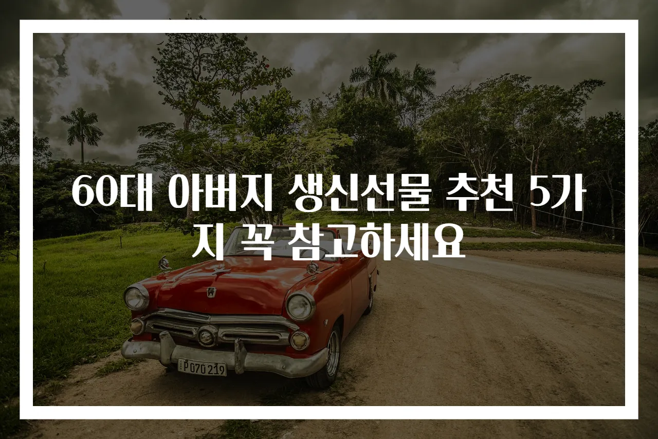 60대 아버지 생신선물 추천 5가지 꼭 참고하세요