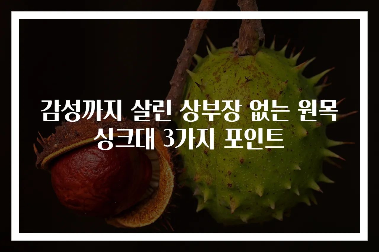 감성까지 살린 상부장 없는 원목 싱크대 3가지 포인트