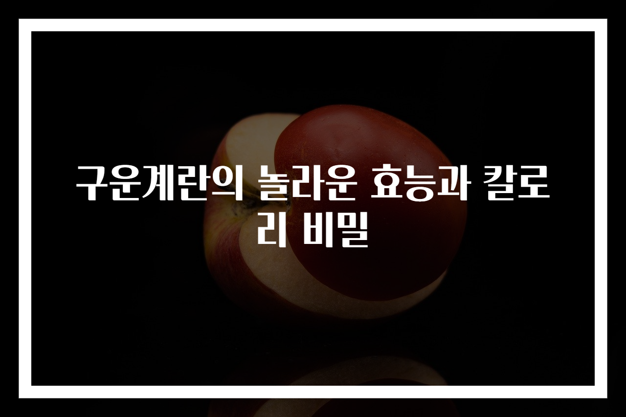 구운계란의 놀라운 효능과 칼로리 비밀