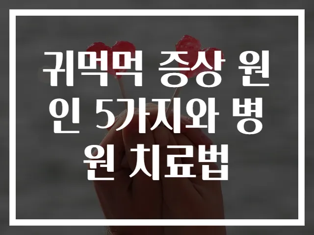 귀먹먹 증상 원인 5가지와 병원 치료법