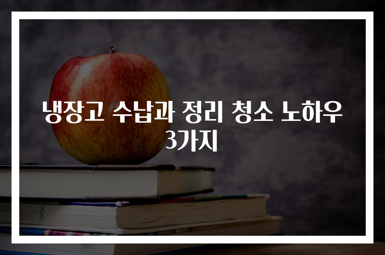 냉장고 수납과 정리 청소 노하우 3가지