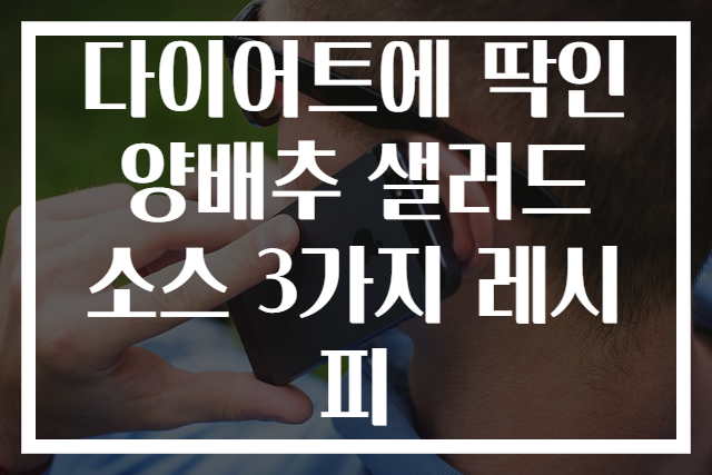 다이어트에 딱인 양배추 샐러드 소스 3가지 레시피