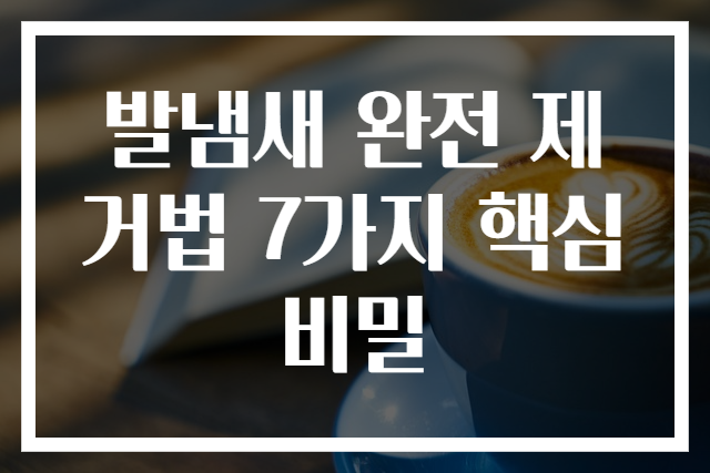 발냄새 완전 제거법 7가지 핵심 비밀