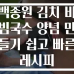 백종원 김치 비빔국수 양념 만들기 쉽고 빠른 레시피