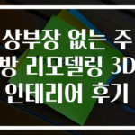 상부장 없는 주방 리모델링 3D 인테리어 후기