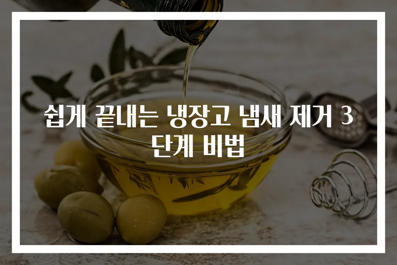 쉽게 끝내는 냉장고 냄새 제거 3단계 비법