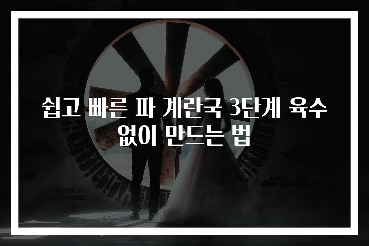 쉽고 빠른 파 계란국 3단계 육수없이 만드는 법