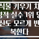 식물 키우기 치명적 실수 1위 당신도 모르게 반복한다