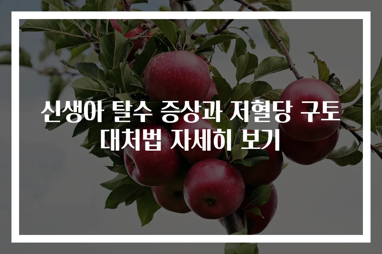 신생아 탈수 증상과 저혈당 구토 대처법 자세히 보기