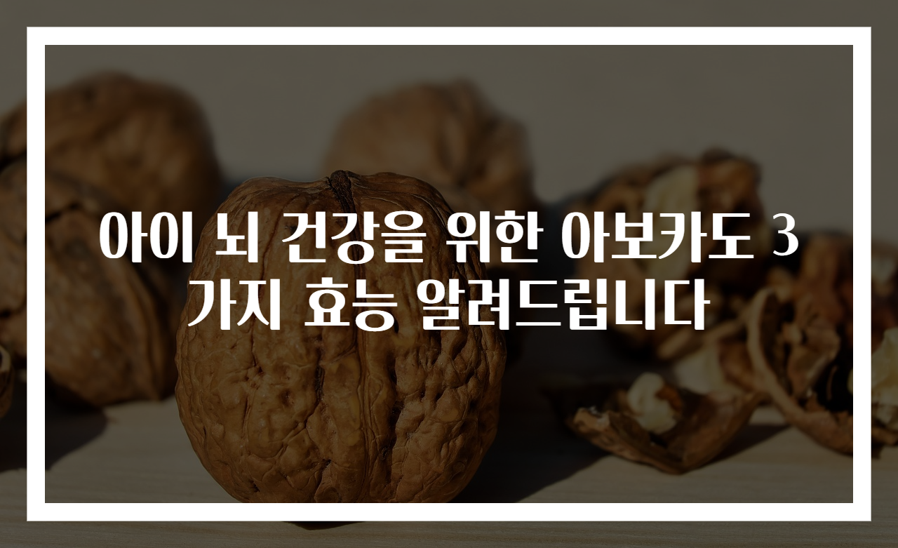 아이 뇌 건강을 위한 아보카도 3가지 효능 알려드립니다