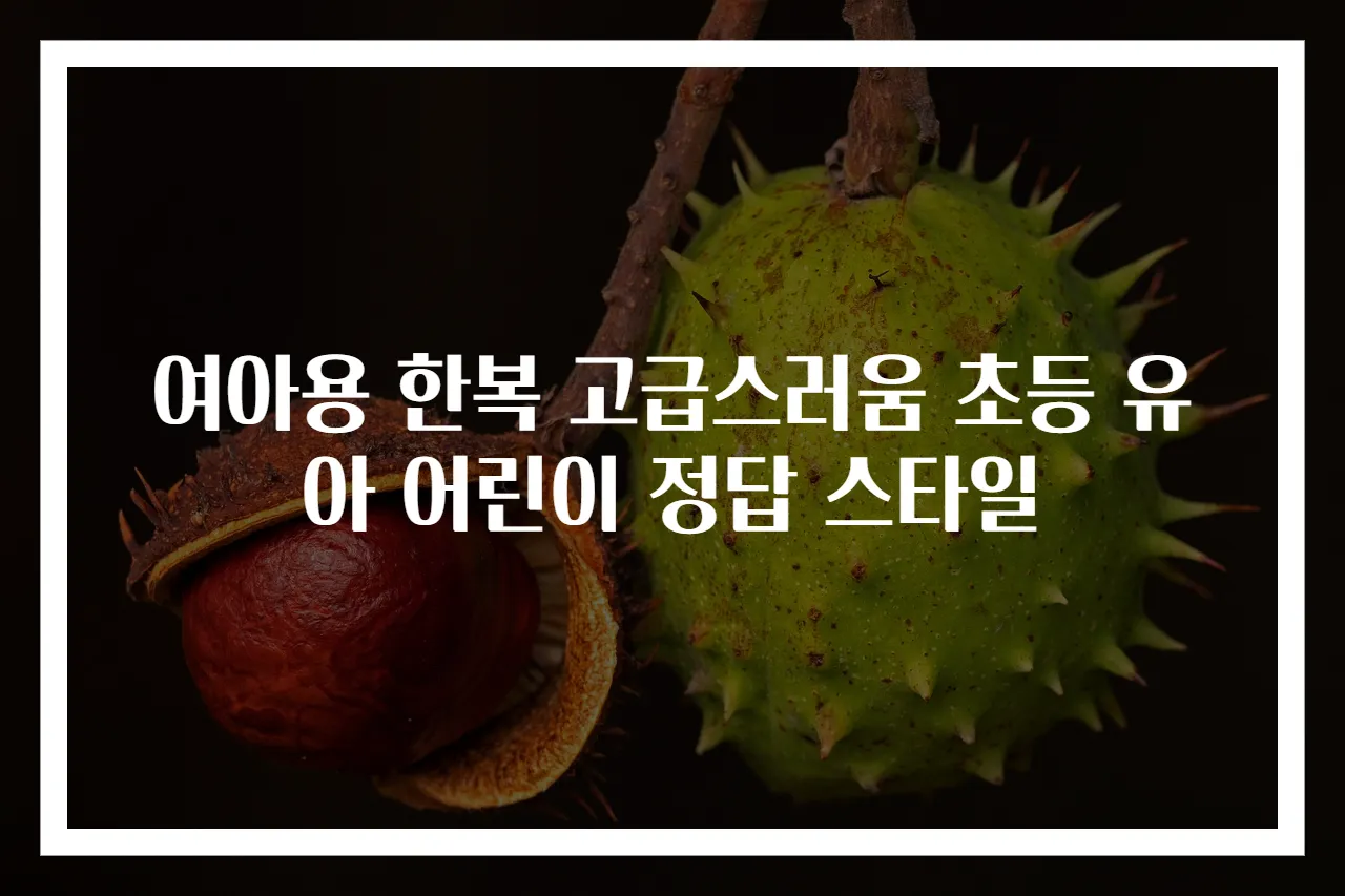 여아용 한복 고급스러움 초등 유아 어린이 정답 스타일