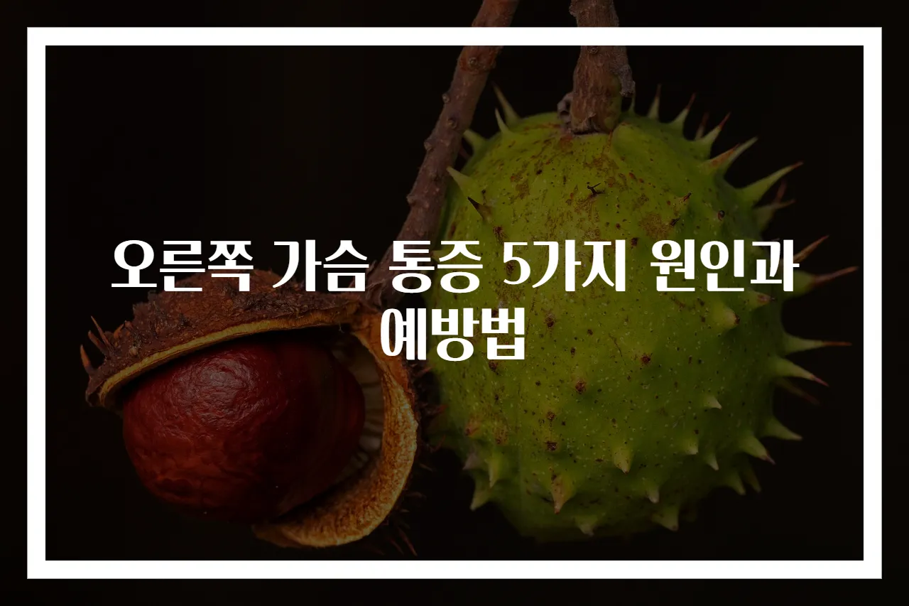 오른쪽 가슴 통증 5가지 원인과 예방법