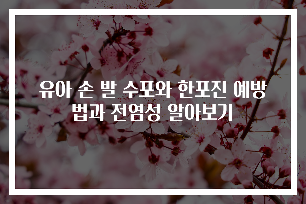 유아 손 발 수포와 한포진 예방법과 전염성 알아보기