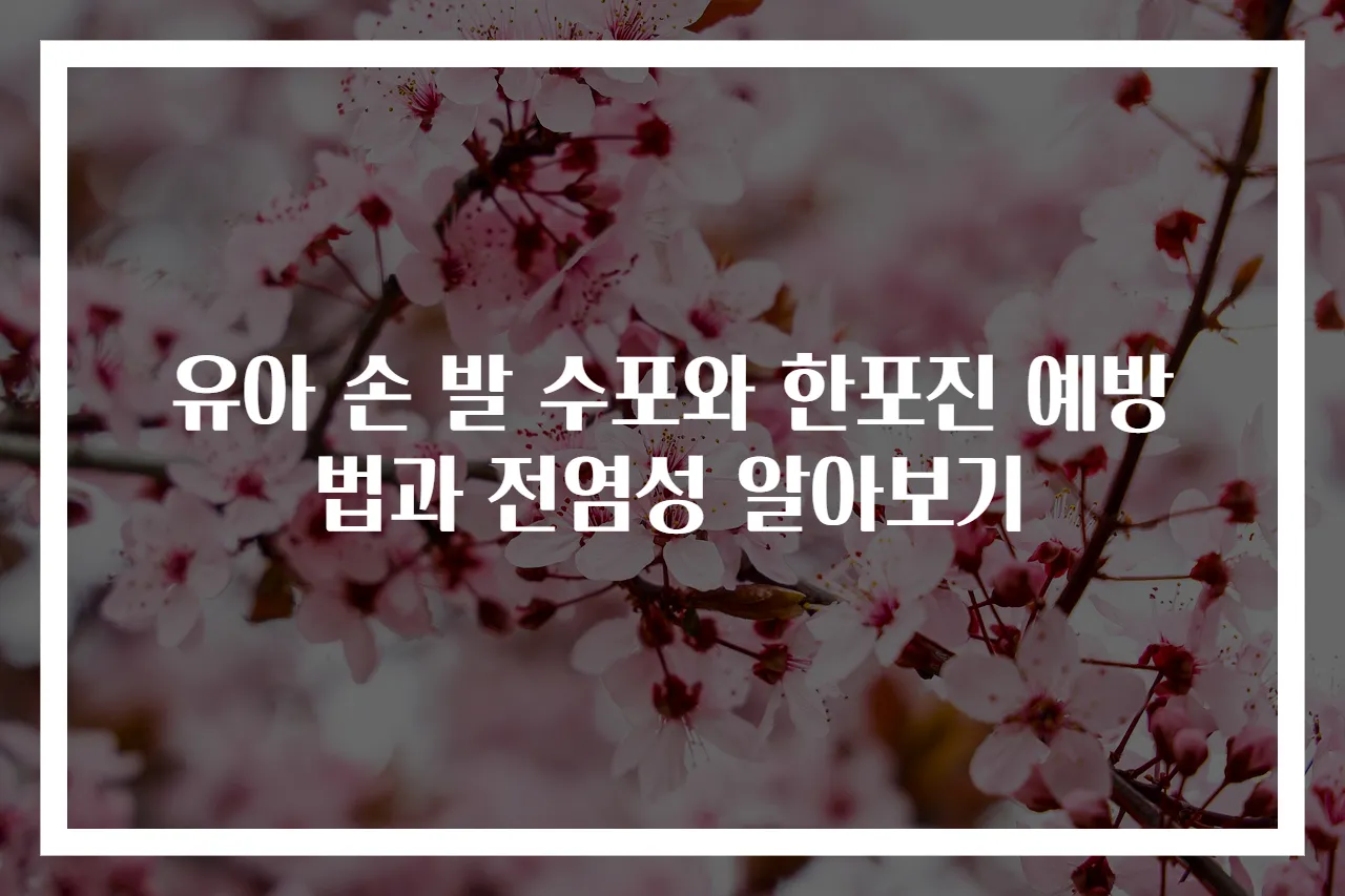 유아 손 발 수포와 한포진 예방법과 전염성 알아보기