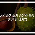자궁외임신 초기 증상과 통증 알아야 할 대처법