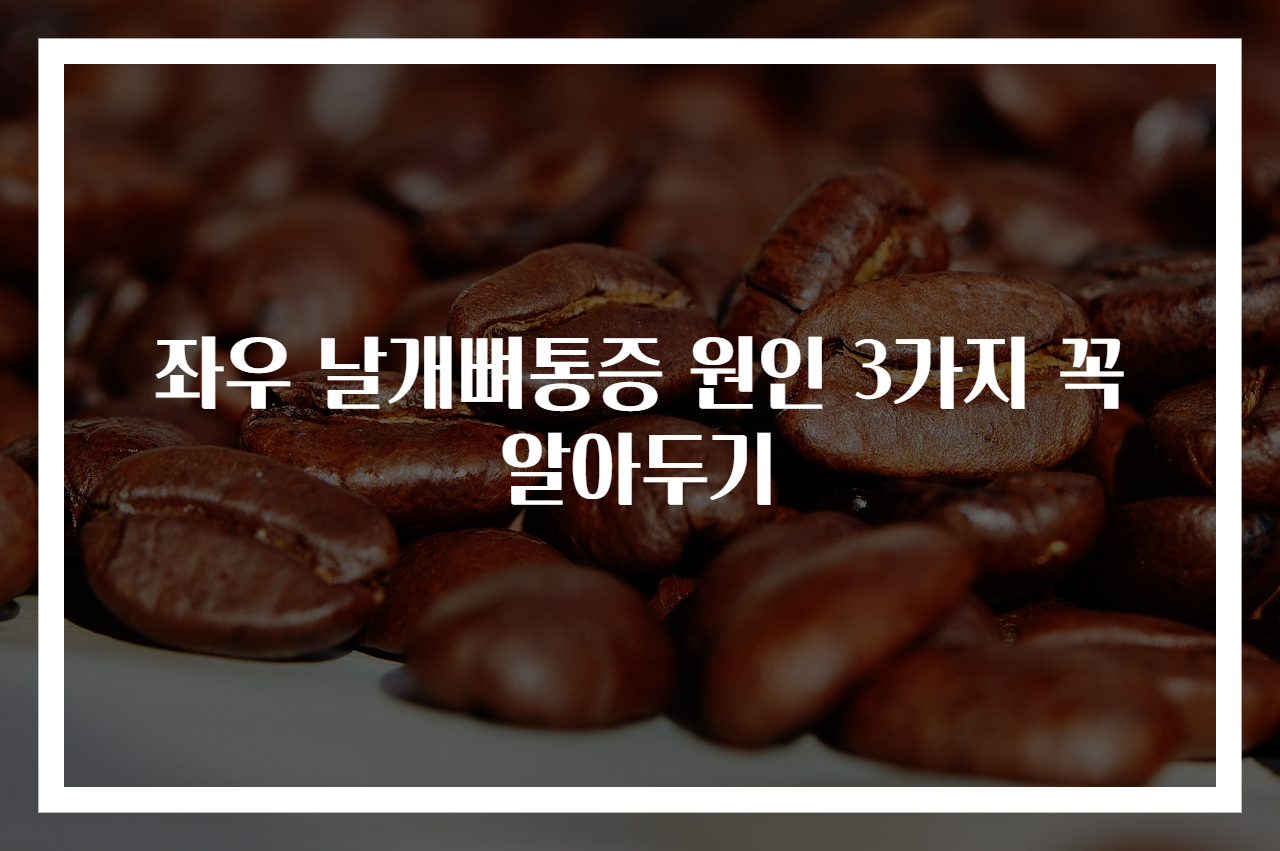 좌우 날개뼈통증 원인 3가지 꼭 알아두기