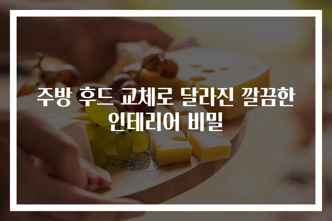 주방 후드 교체로 달라진 깔끔한 인테리어 비밀