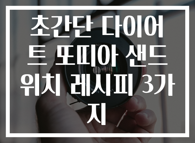 초간단 다이어트 또띠아 샌드위치 레시피 3가지
